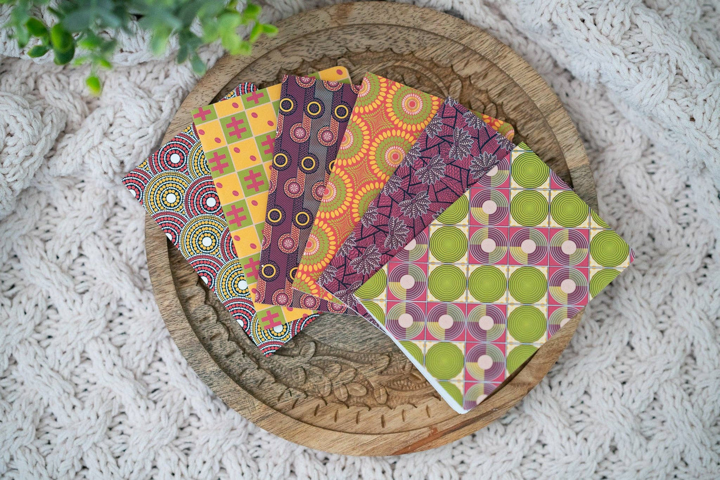 African Print Ankara-Inspired Pocket Notebooks - Red Blossom