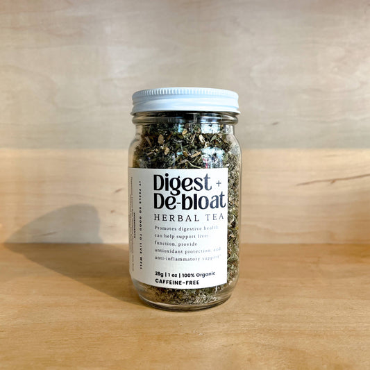 Digest + De-bloat Loose Leaf Herbal Tea | Glass Jar