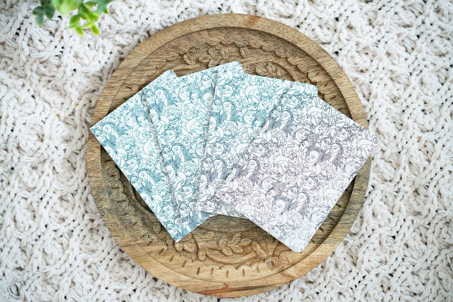 Black Women Line Art B7 Lined Pocket Notebook