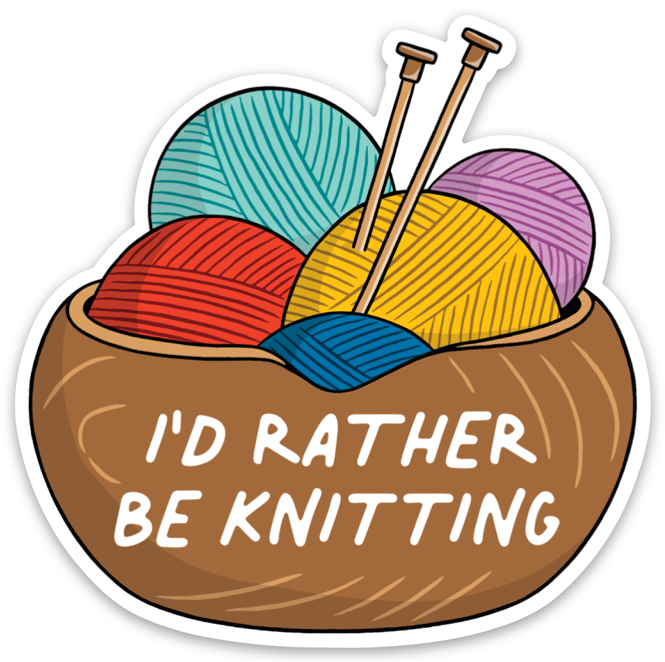 I'd Rather be Knitting Die Cut Sticker