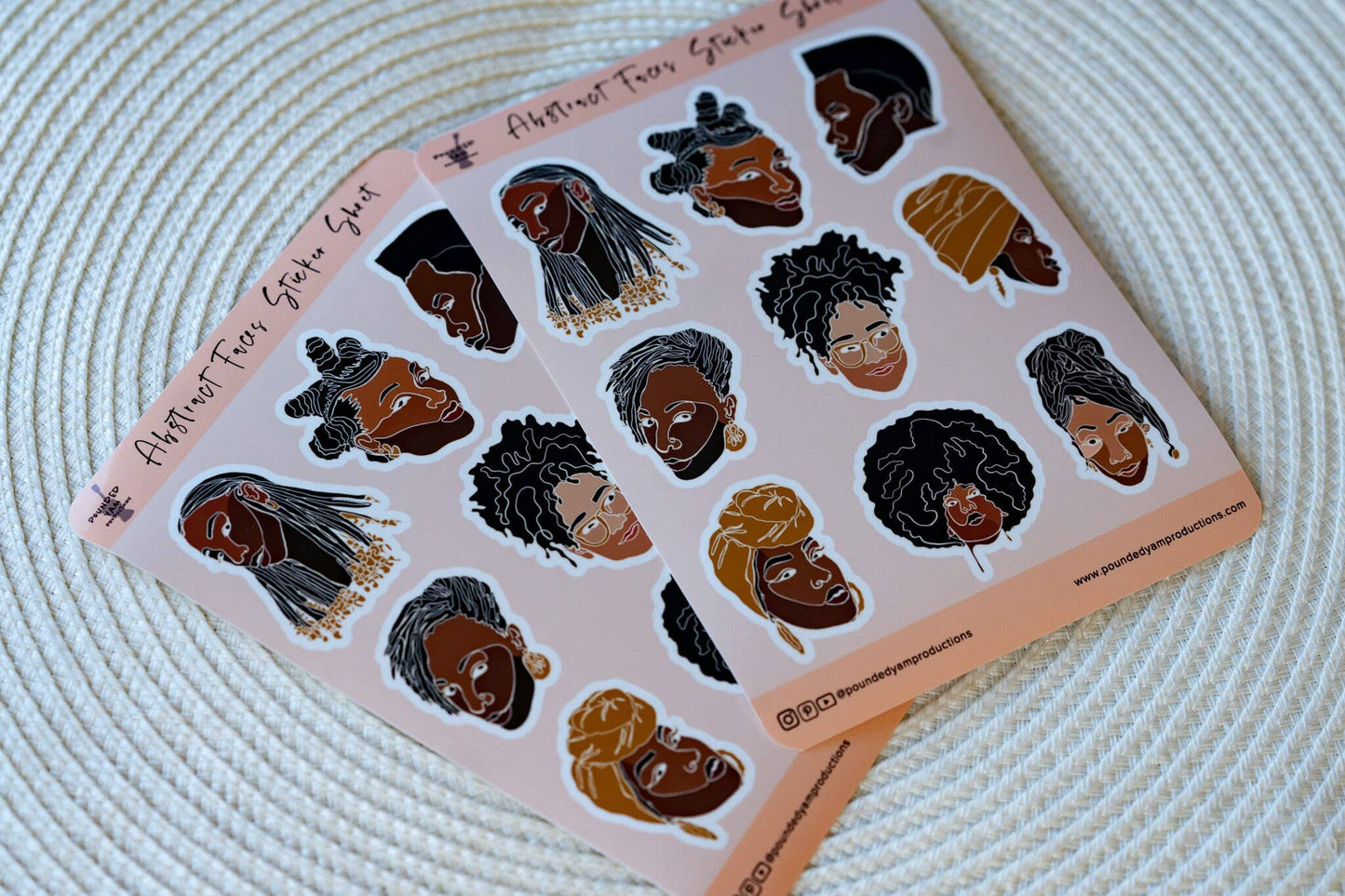 Black Women Line Art Sticker Sheets