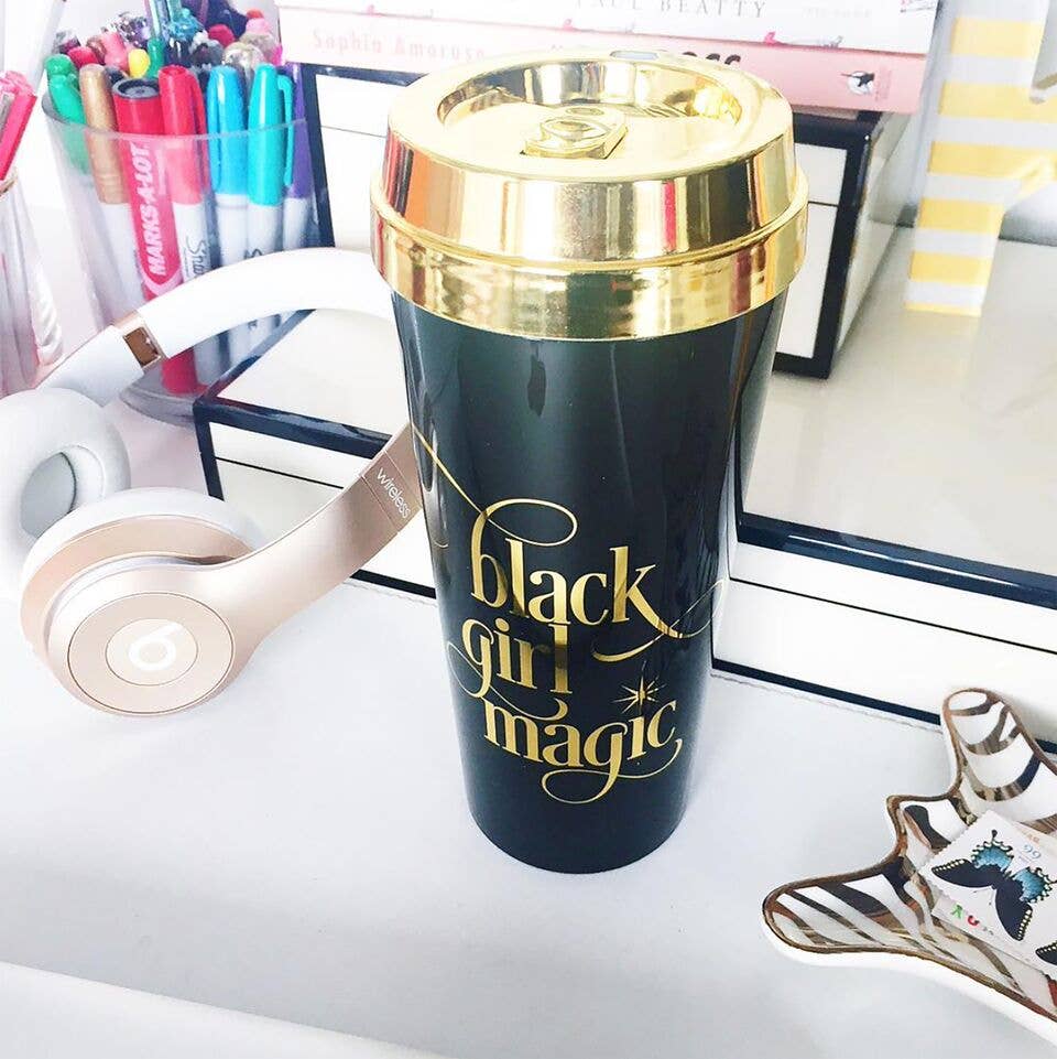 Black Girl Magic :: Gold Lid Travel Mug