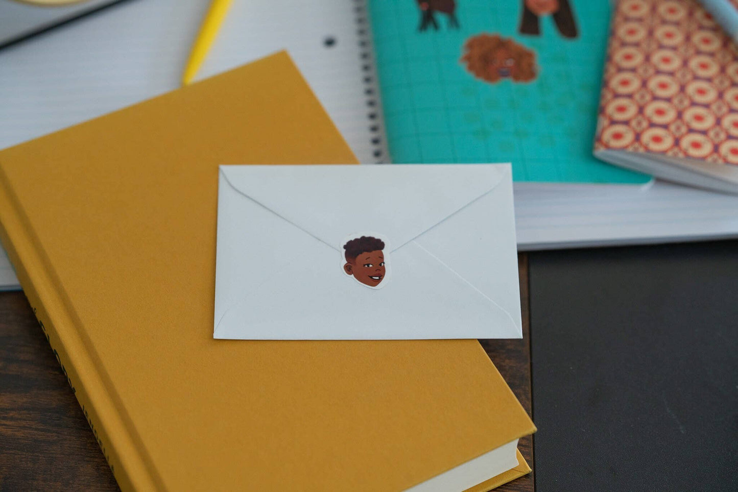 Black Girl Black Hair Stickers Sheet