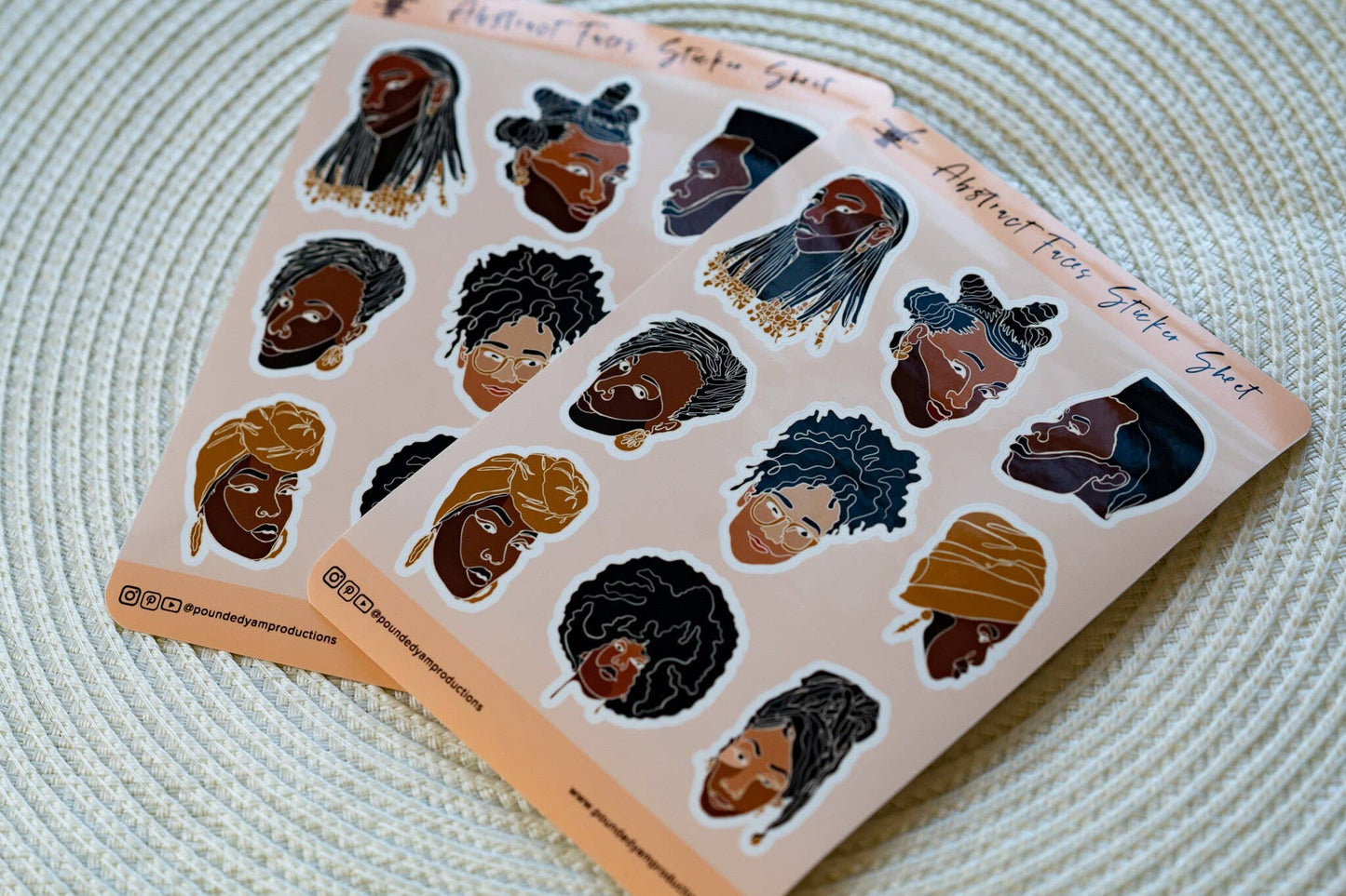 Black Women Line Art Sticker Sheets