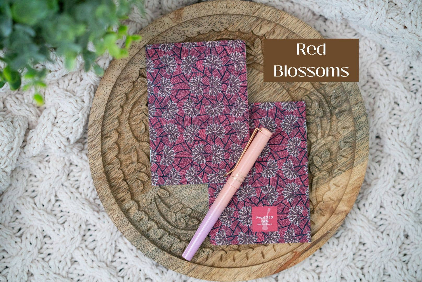 African Print Ankara-Inspired Pocket Notebooks - Red Blossom